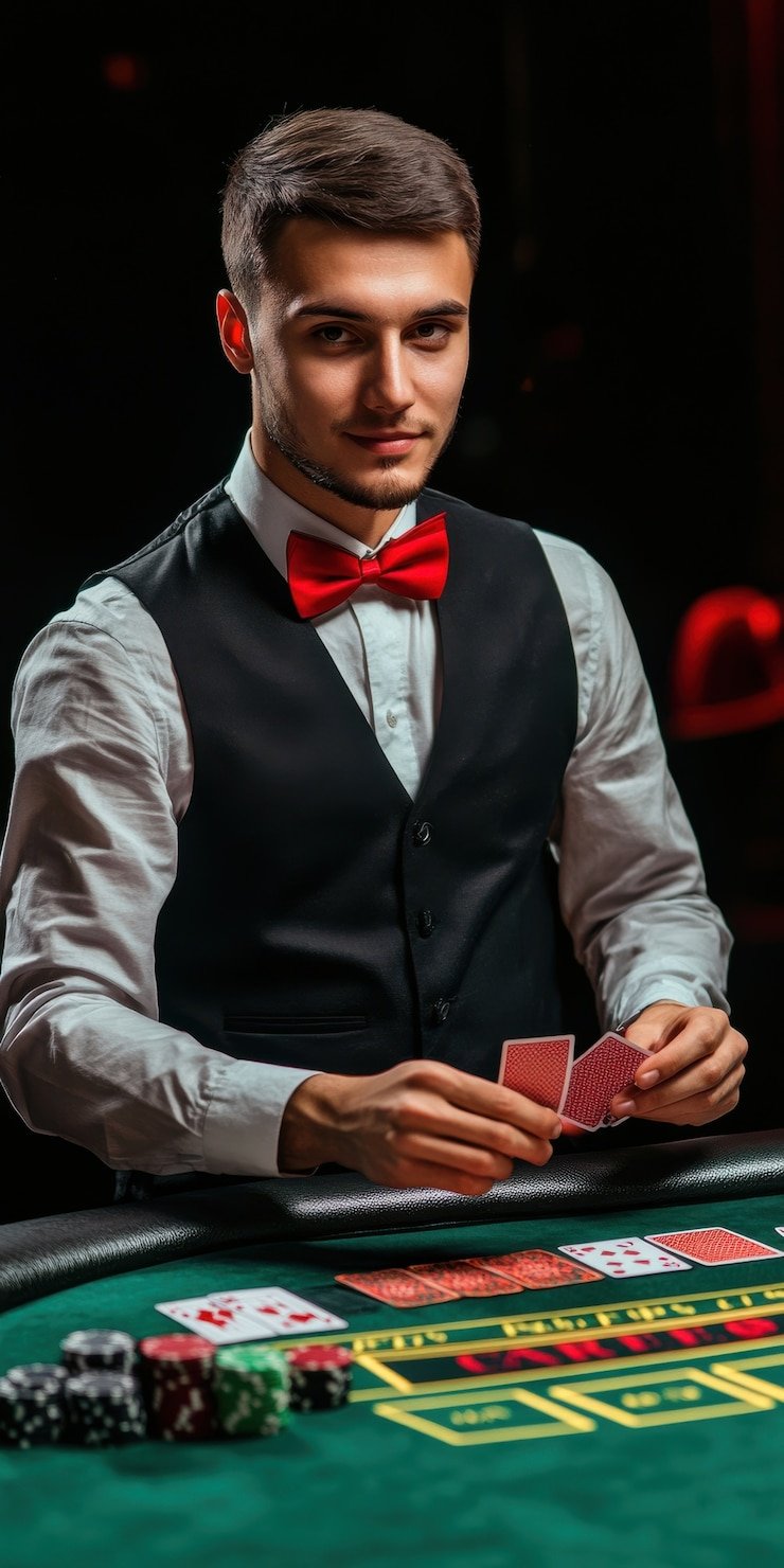 Antarmuka meja live blackjack baginda189 dengan area taruhan dan streaming video dealer